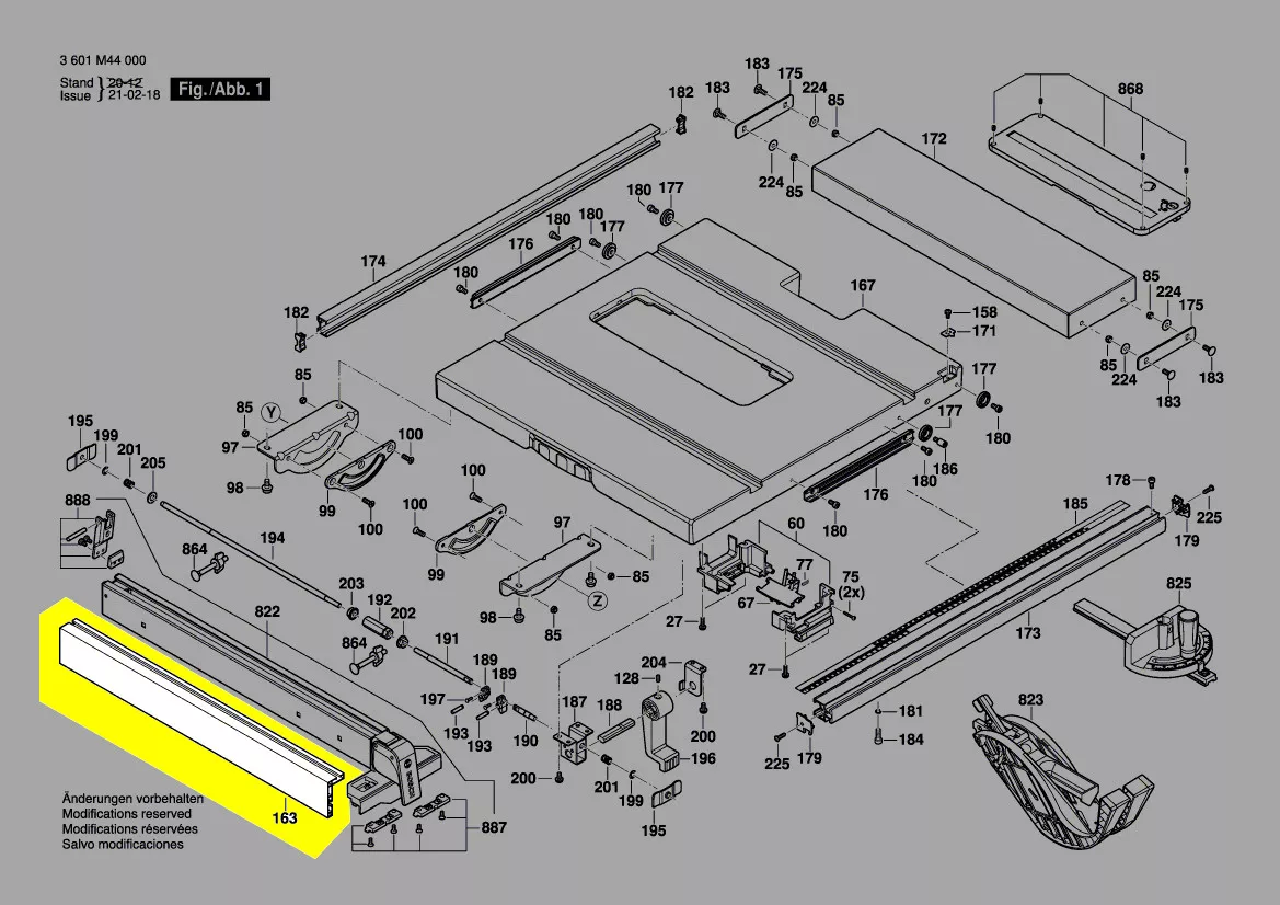 Butée parallèle supplémentaire réf. 1 609 B03 874 Bosch